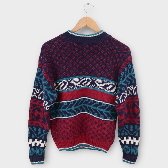 Vintage AJ Brandon 90s Color Block‎ Knit Sweater Size Small Ramie Cotton - Picture 4 of 4